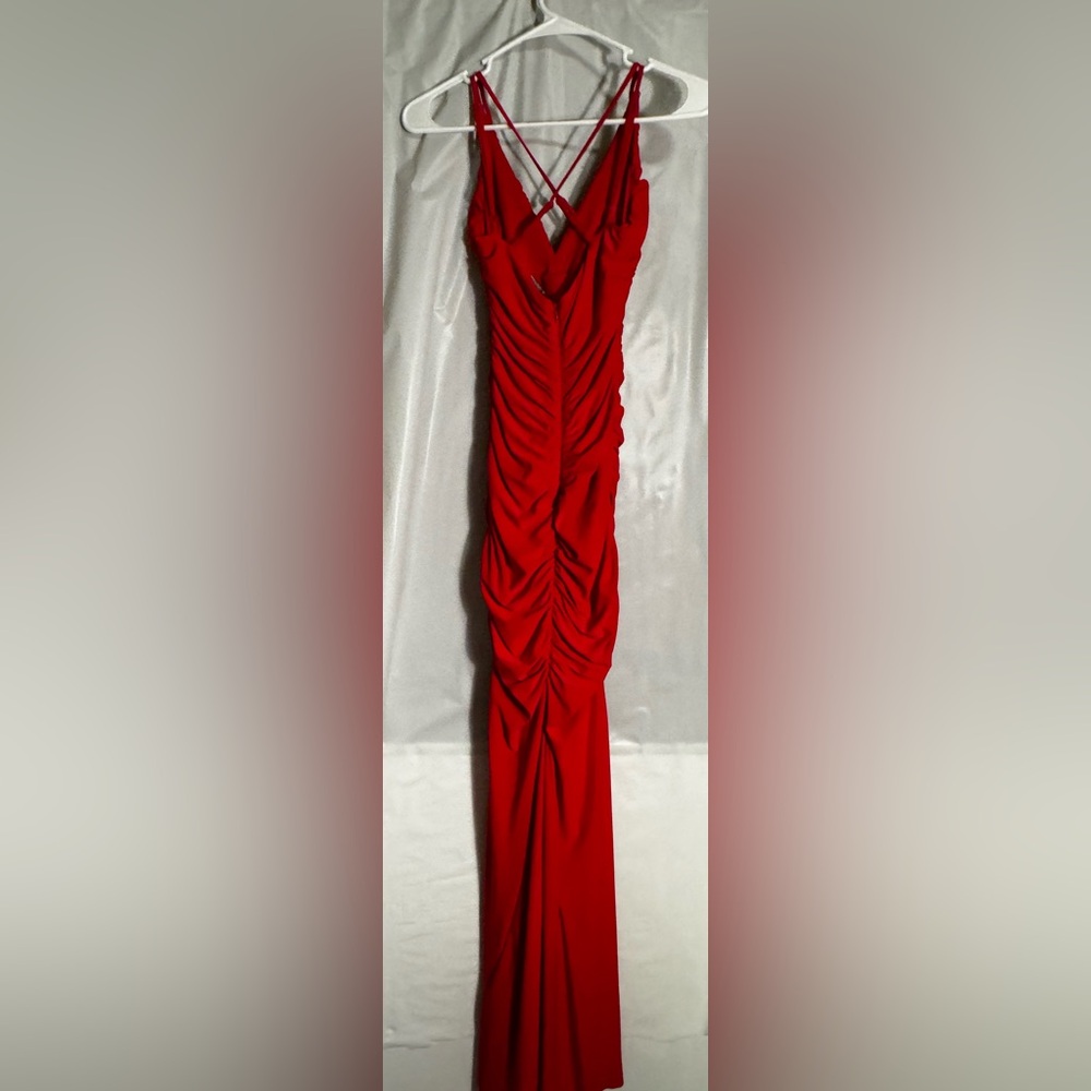 Jump Red Ruched Dress - Picture 2 of 4